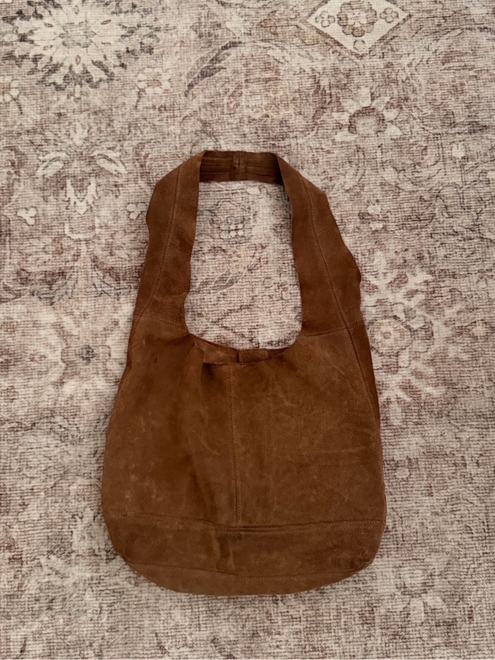 Brandy Melville Brown Suede Hobo Shoulder Bag